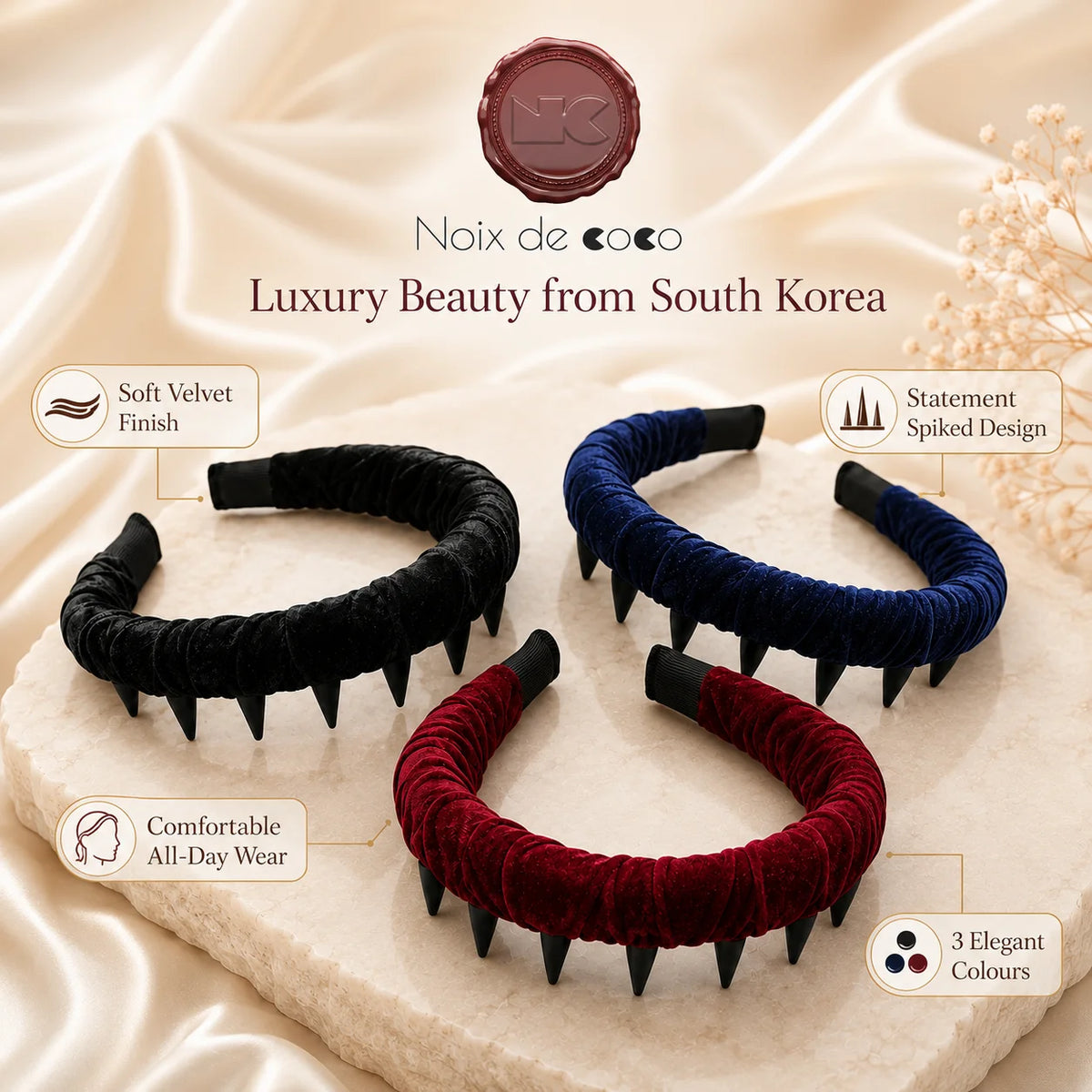 Velvet Spike Headbands Bundle